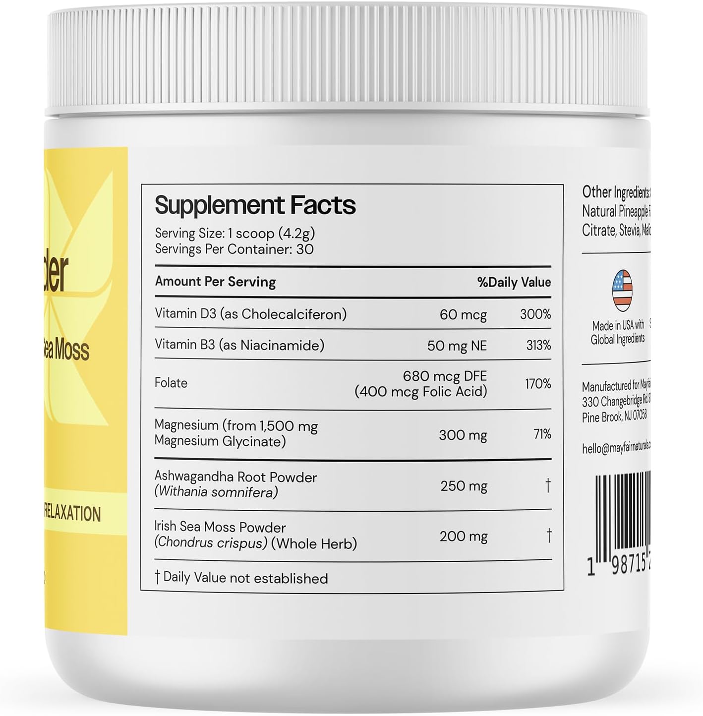 Magnesium Glycinate Powder - Pineapple