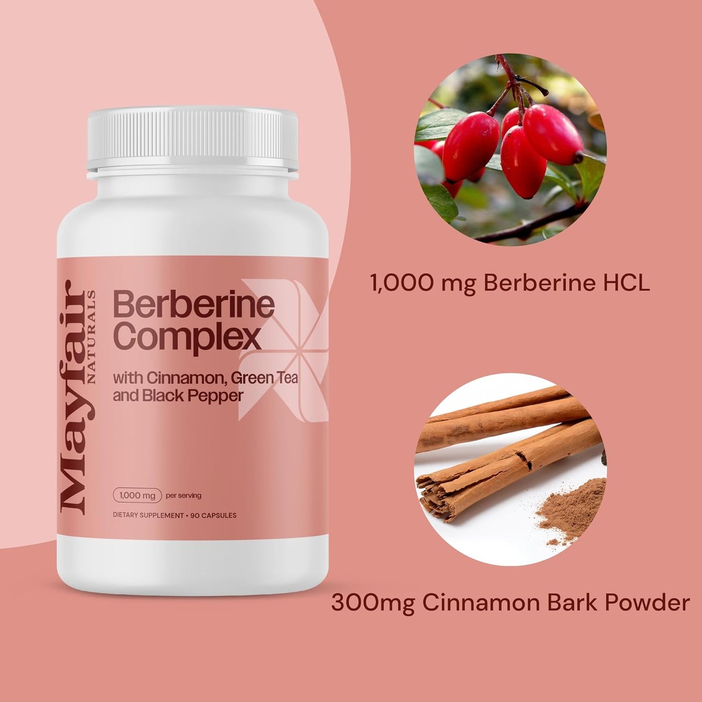 Berberine Complex Capsules - with Cinnamon, Green Tea, and Black Pepper