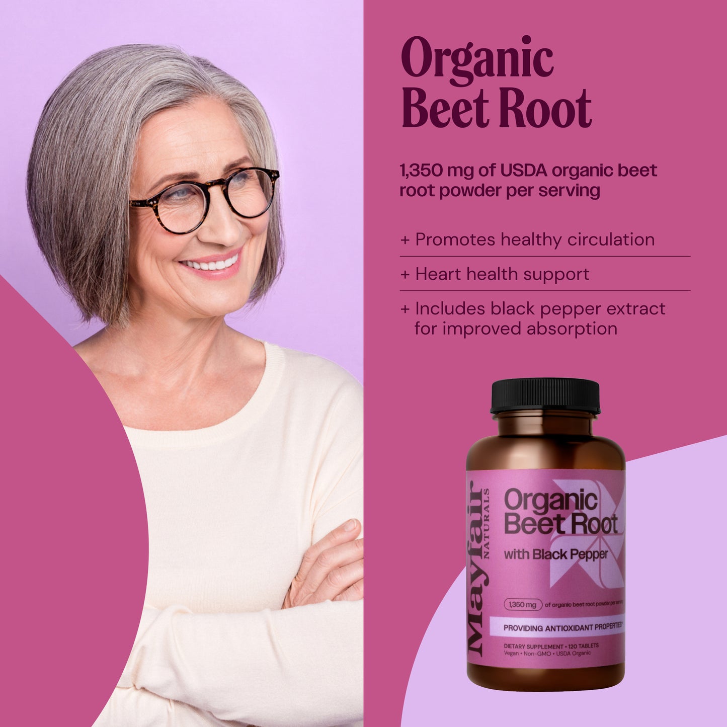 USDA Organic Beet Root with Black Pepper (2 Pack)